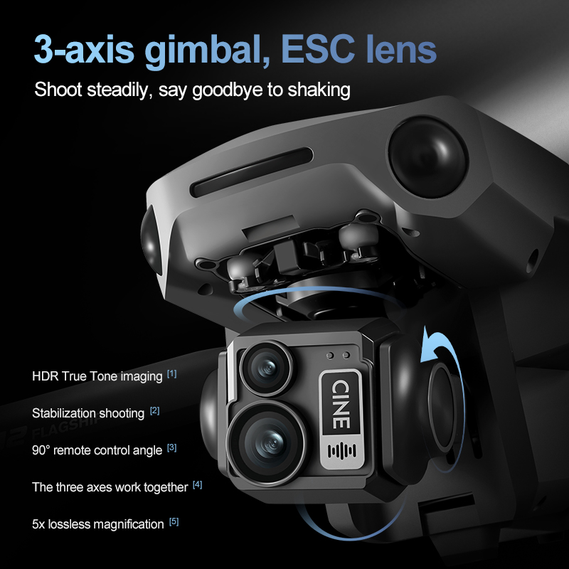 8K 3軸ジンバルブラシレス7.2インチタッチスクリーンFP - Drone Gimbal 3 Axis のレビューと価格